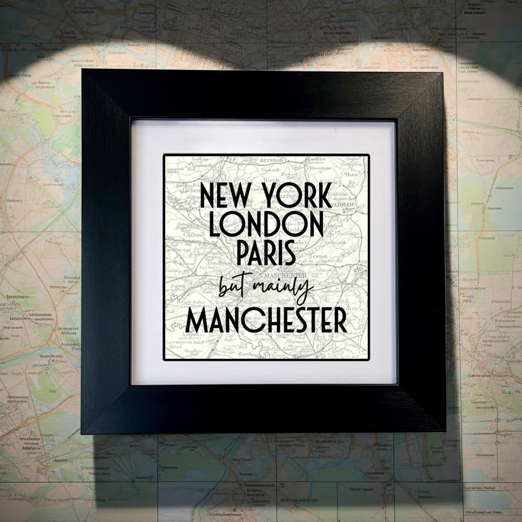 MAINLY MANCHESTER FRAMED PRINT