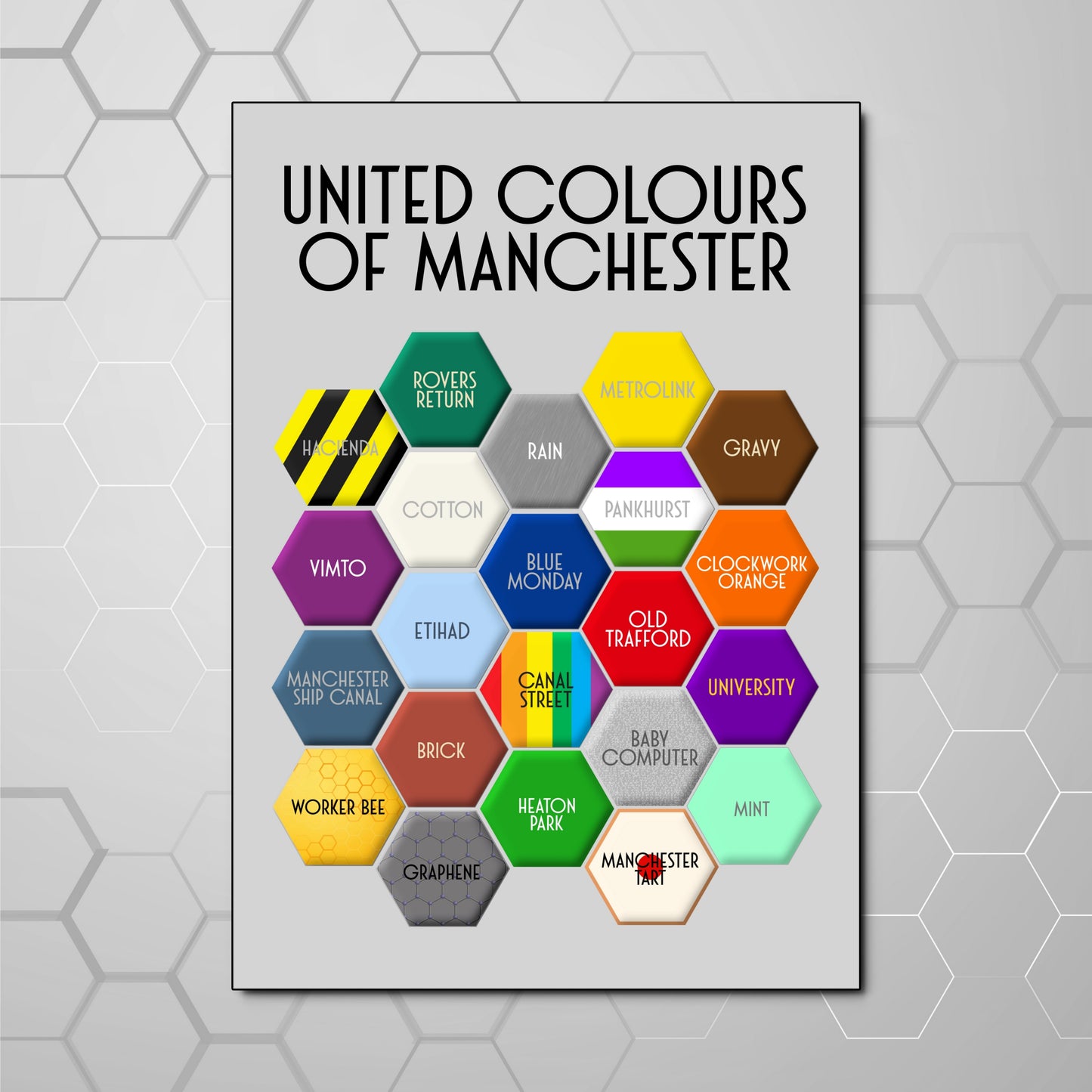 THE UNITED COLOURS OF MANCHESTER A4 PRINT