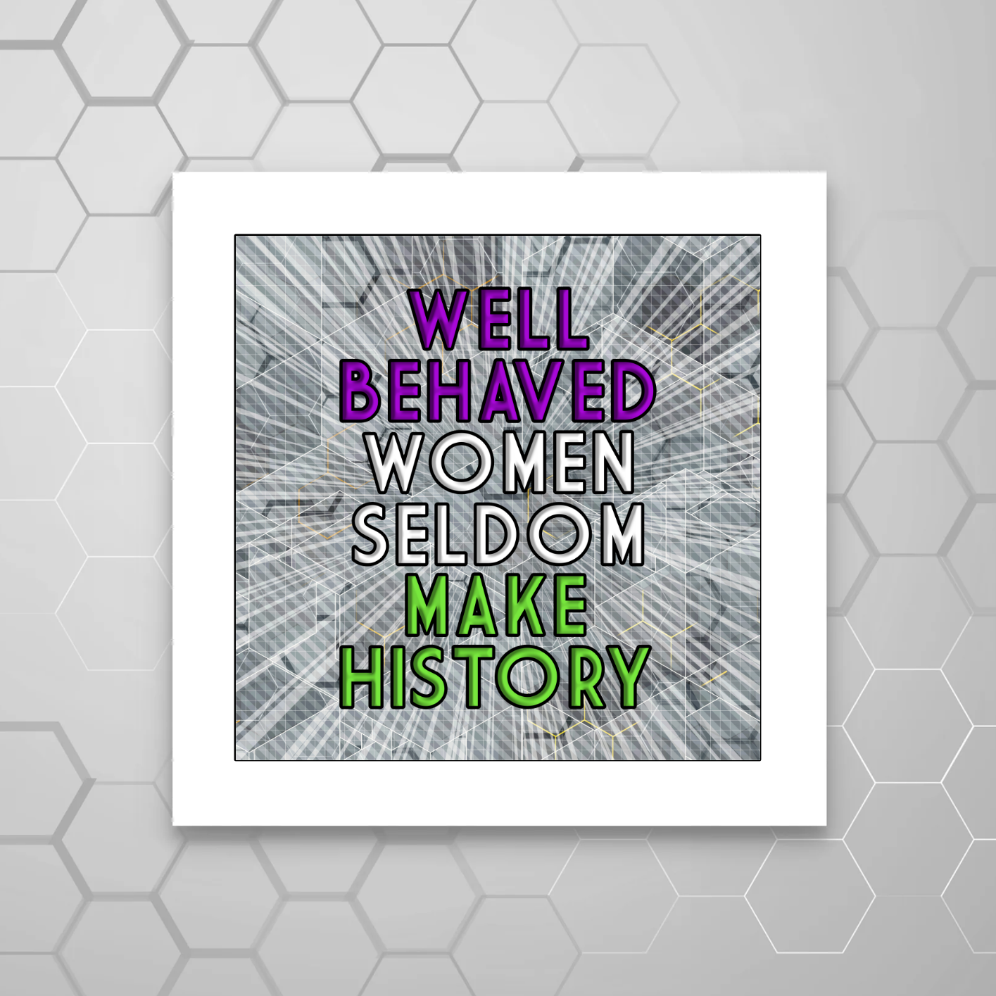 WELL BEHAVED WOMEN SELDOM MAKE HISTORY PRINT