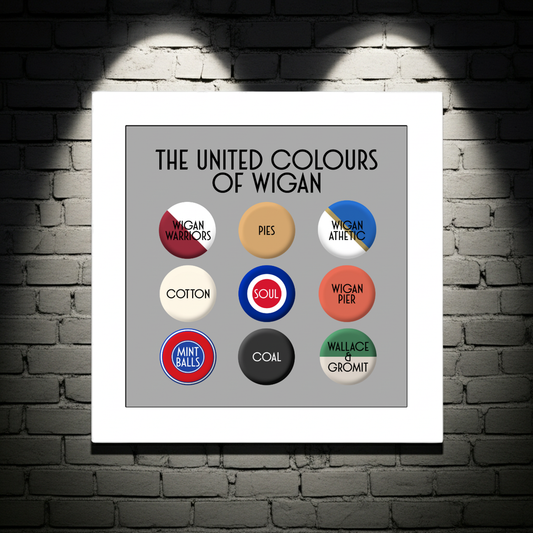 THE UNITED COLOURS OF WIGAN PRINT