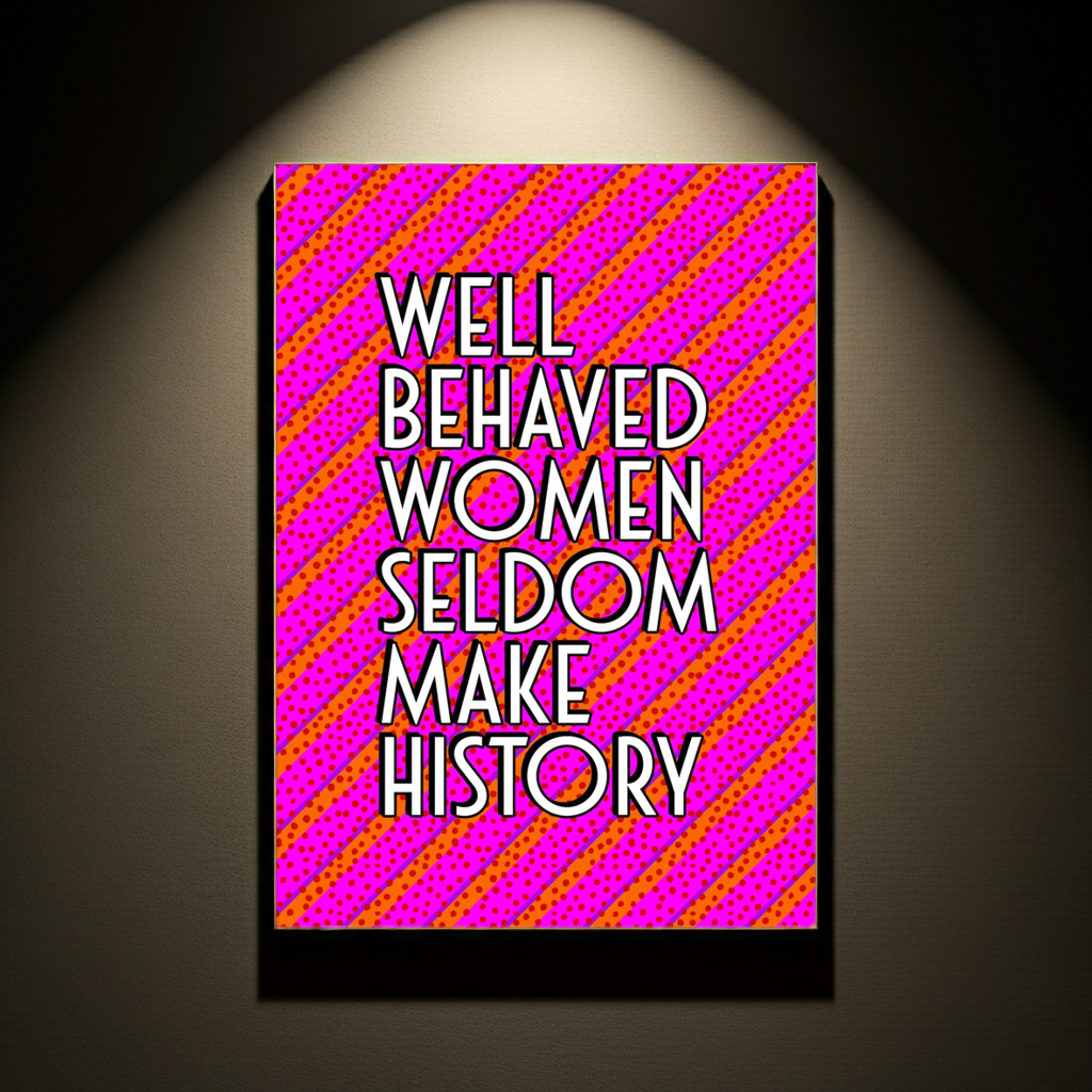 WELL BEHAVED WOMEN SELDOM MAKE HISTORY A4 PRINT