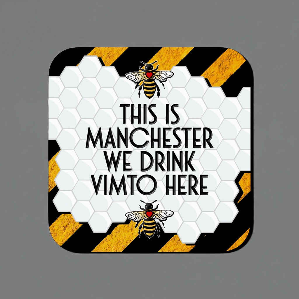THIS IS MANCHESTER WE DRINK VIMTO COASTER