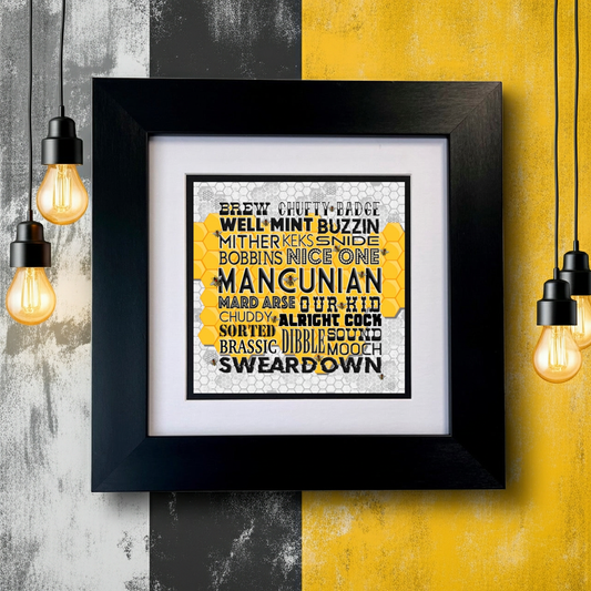 MANCUNIAN SLANG FRAMED PRINT