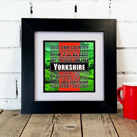 YORKSHIRE SAYINGS FRAMED PRINT