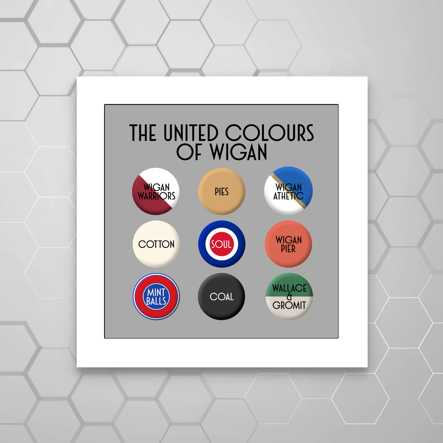 THE UNITED COLOURS OF WIGAN PRINT