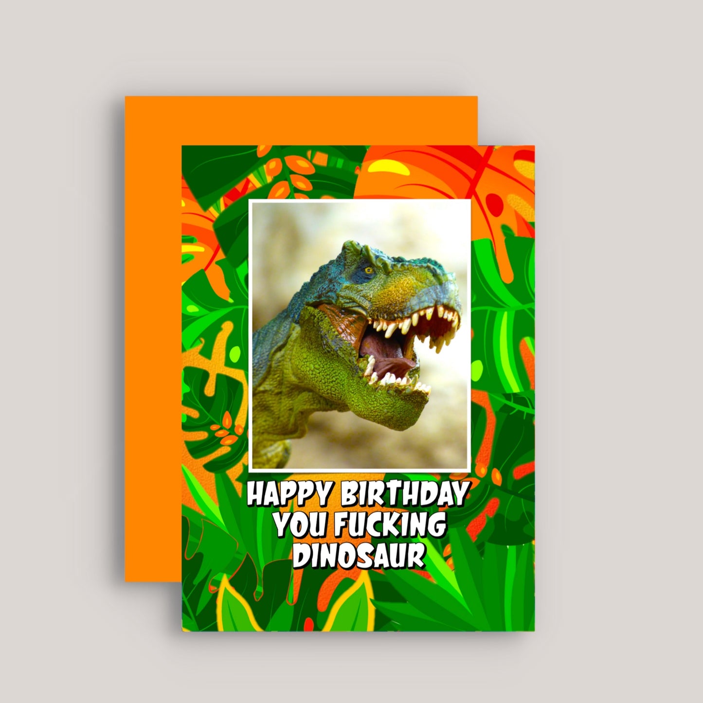 HAPPY BIRTHDAY YOU FUCKING DINOSAUR GREETINGS CARD