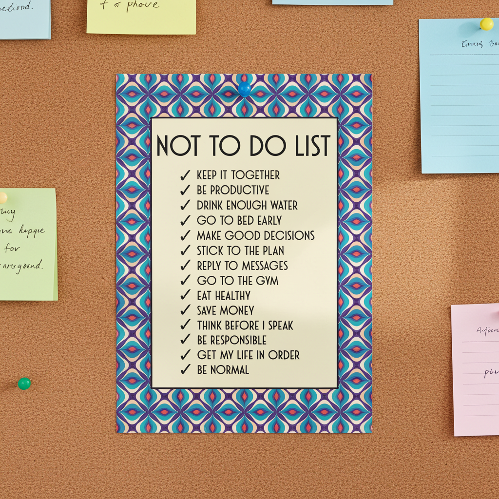 NOT TO DO LIST A4 PRINT