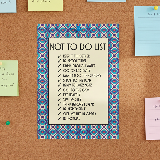 NOT TO DO LIST A4 PRINT