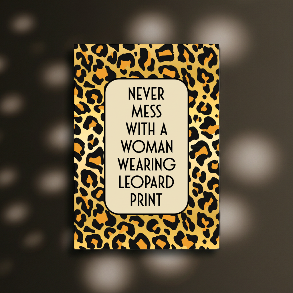 NEVER MESS WITH A WOMAN WEARING LEOPARD PRINT A4