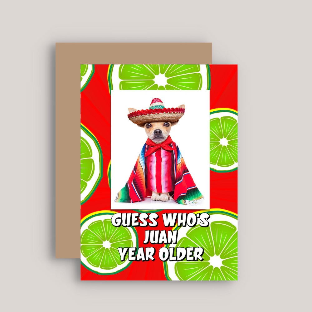 GUESS WHO'S ONE YEAR OLD GREETINGS CARD
