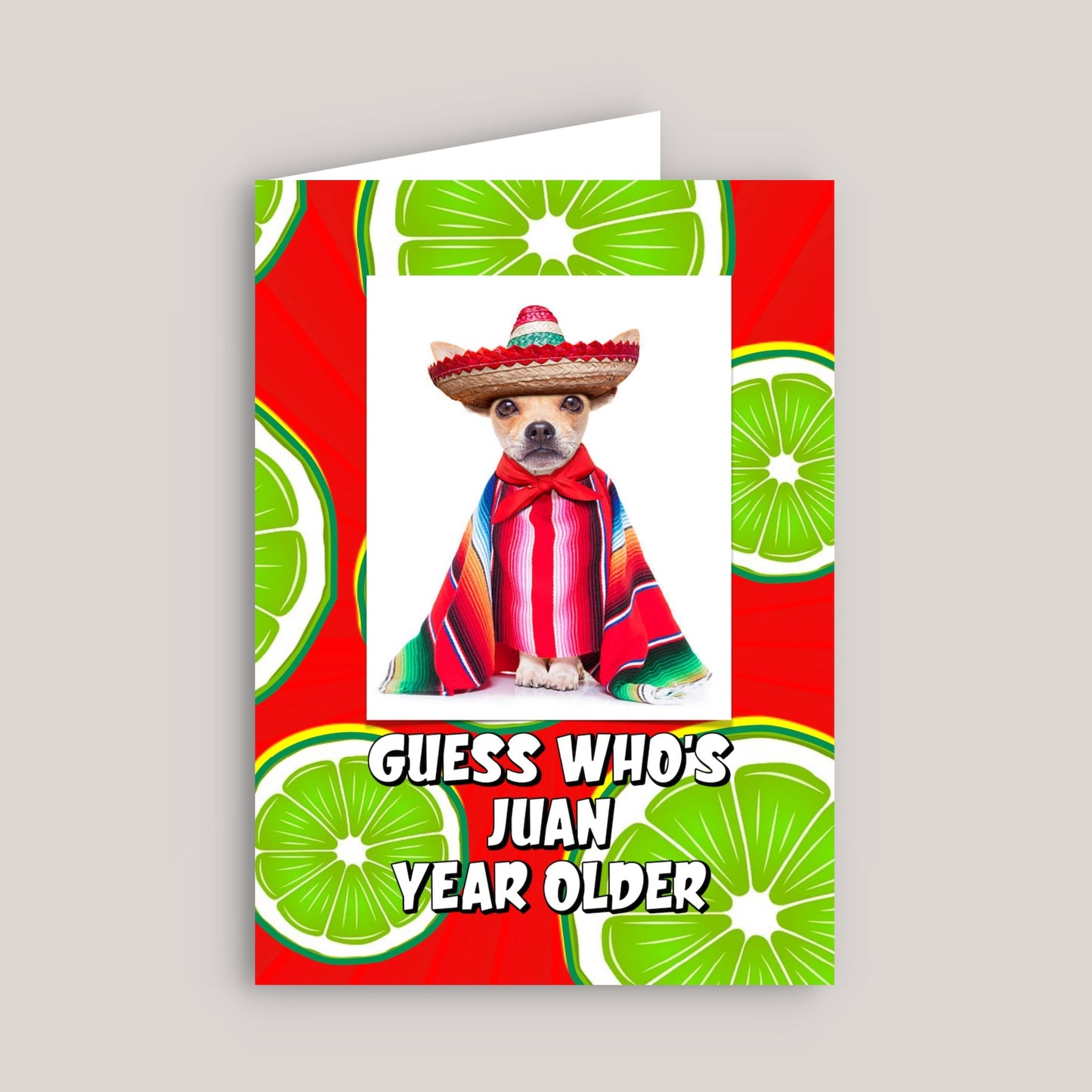 GUESS WHO'S ONE YEAR OLD GREETINGS CARD