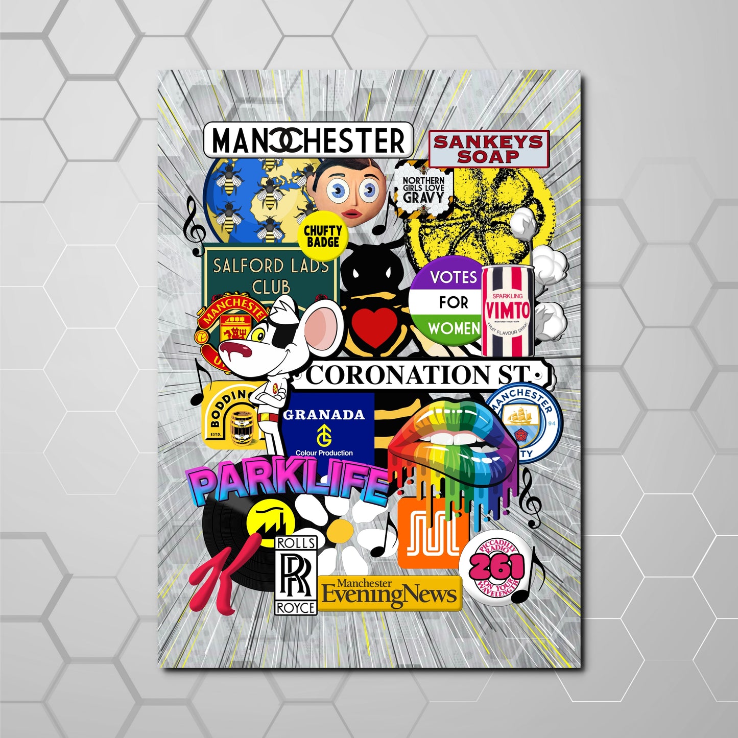 MANCHESTER ICONS A4 PRINT