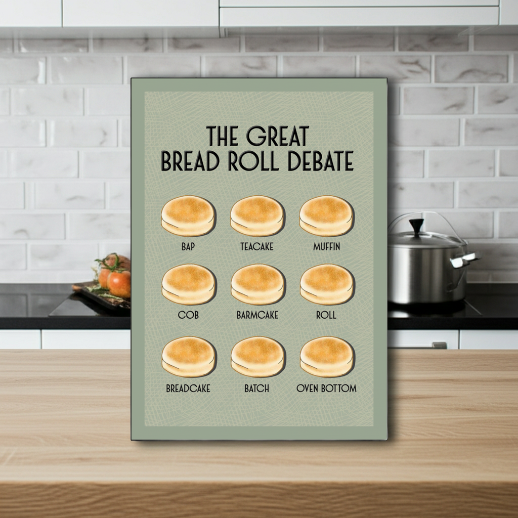 THE GREAT BREAD ROLL DEBATE A4 PRINT