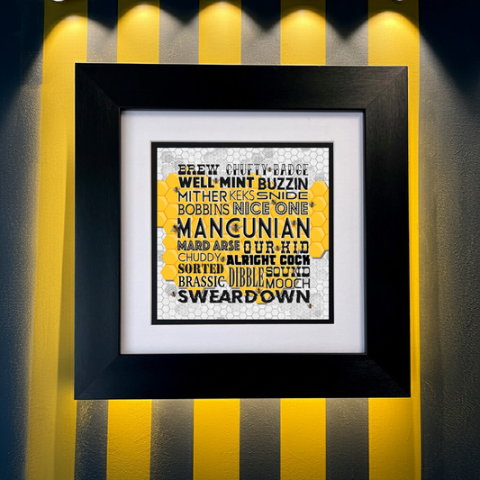 MANCUNIAN SLANG FRAMED PRINT