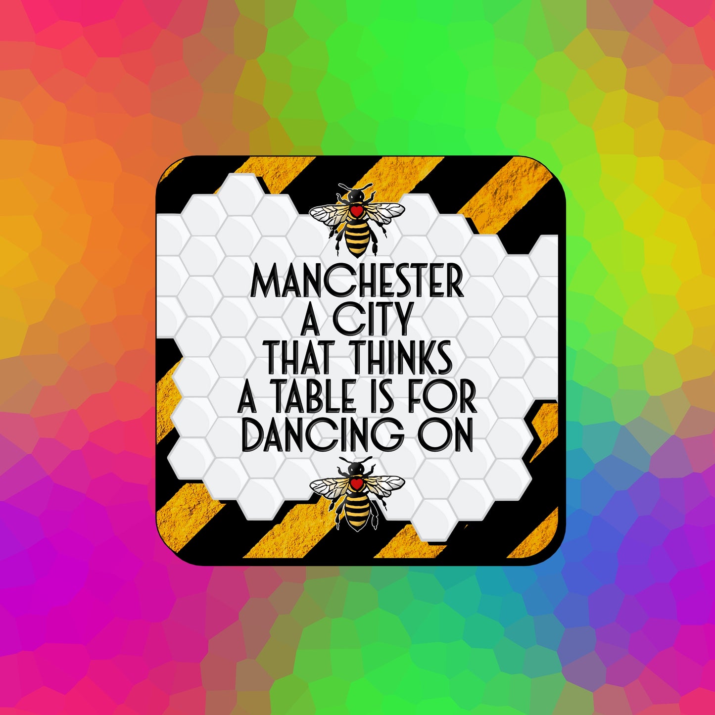 MANCHESTER A CITY THAT THINKS A TABLE IS FOR DANCING ON COASTER