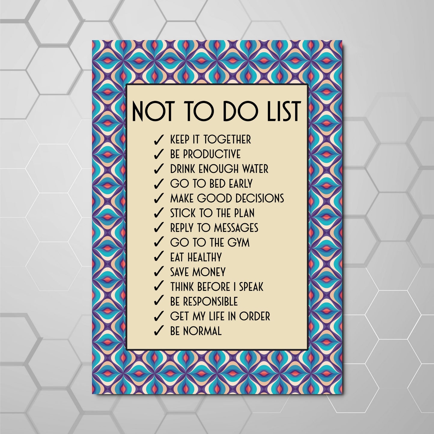 NOT TO DO LIST A4 PRINT
