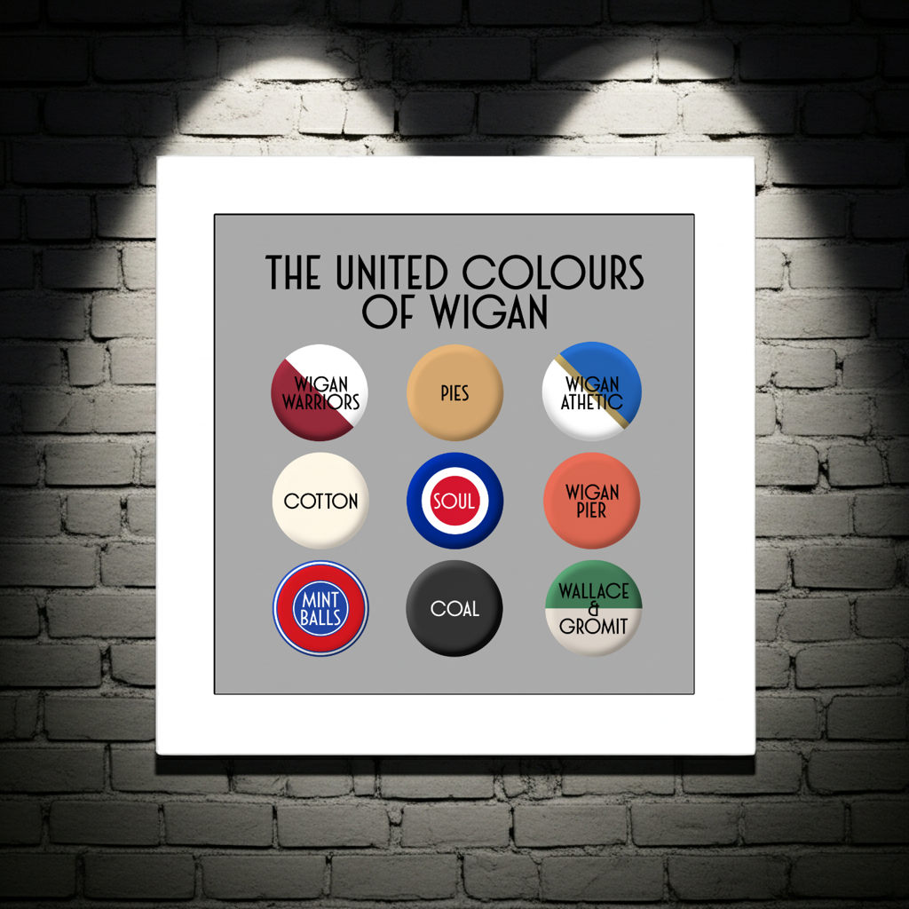 THE UNITED COLOURS OF WIGAN PRINT