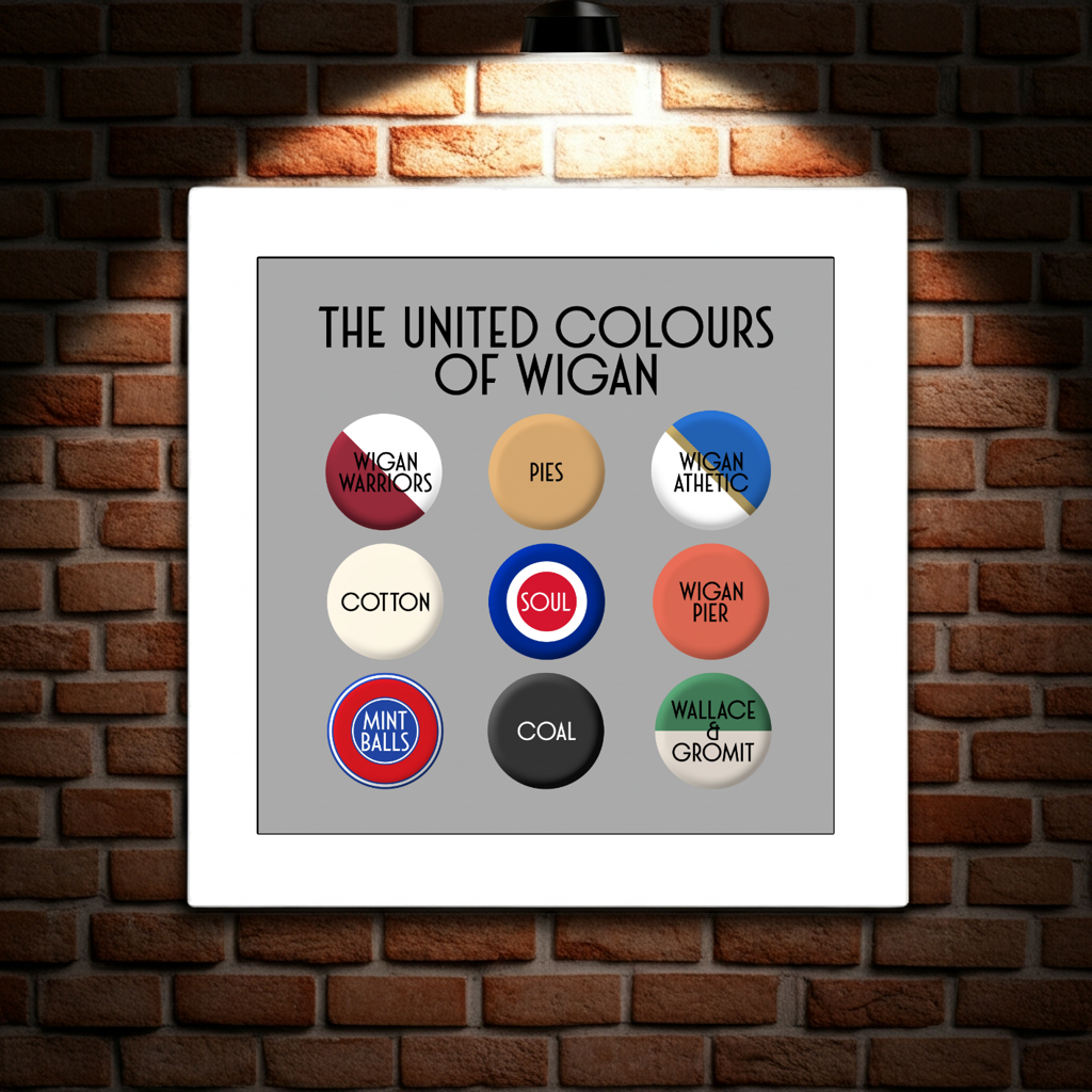 THE UNITED COLOURS OF WIGAN PRINT